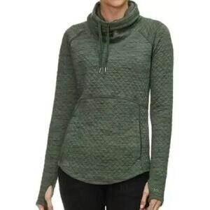 Marmot Annie Sweatshirt Quilted Cowl Neck Pockets Activewear Pullover Green S